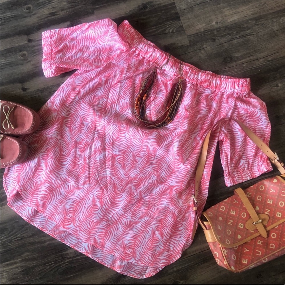 Michael Kors Pink Off Shoulders Blouse size Large
